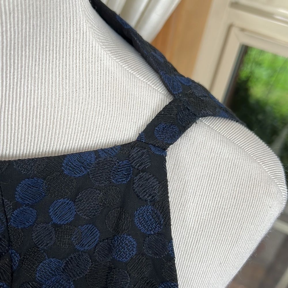 Akris Punto Navy Blue Dotted Jaquard Dress size 4 - Picture 5 of 10
